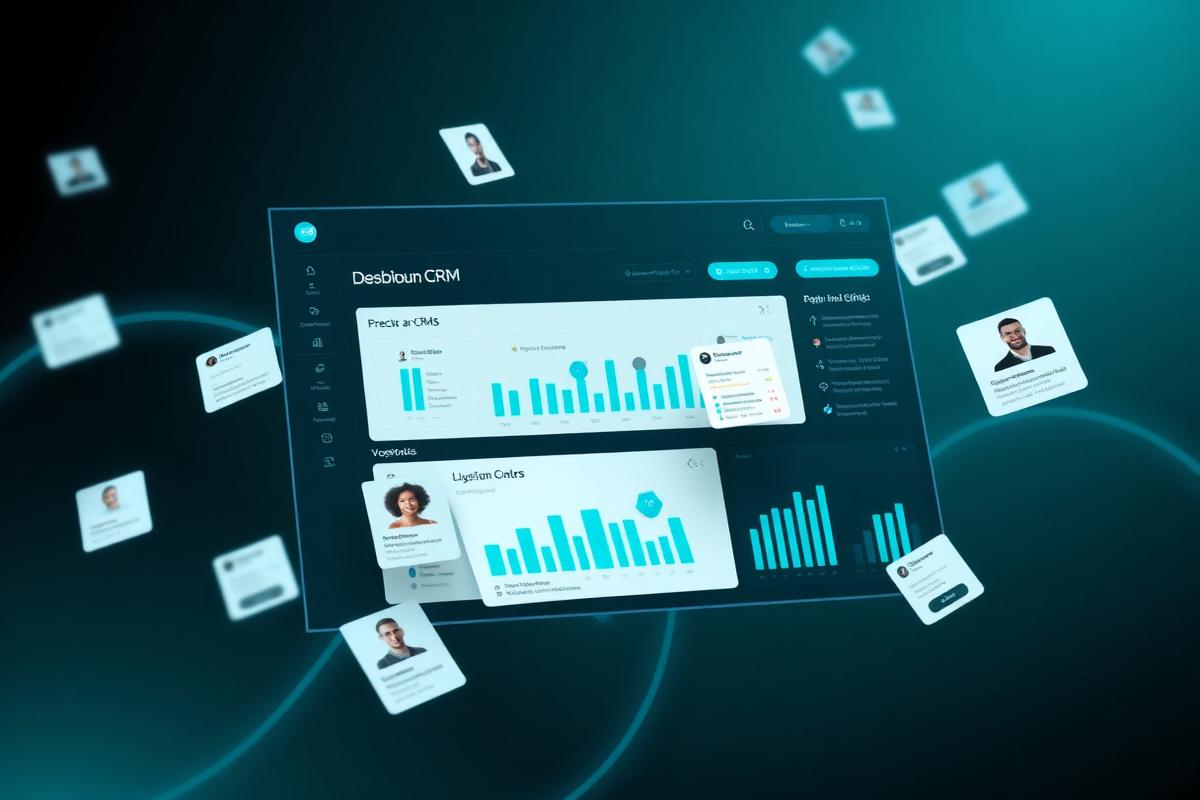 CRM dashboard with customer pipeline visualization